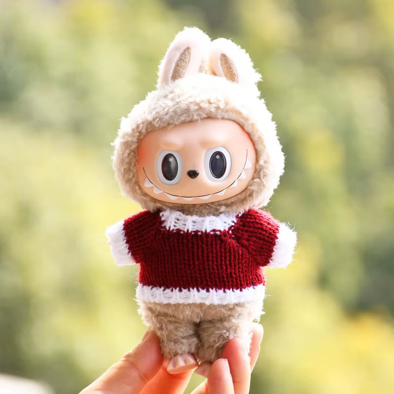 17Cm Hot Labubu Doll Clothes Fashion Clothes Colorful Sweater Cardigan for 17Cm Doll Clothes Dolls Accessories Collect Gift
