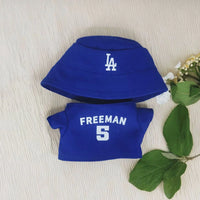 17Cm Doll Clothes Suitable for Labubu, Trendy Brand Same Blue and White Digital Shirt Hat Set Gift for Kids or Adults (NO Doll)