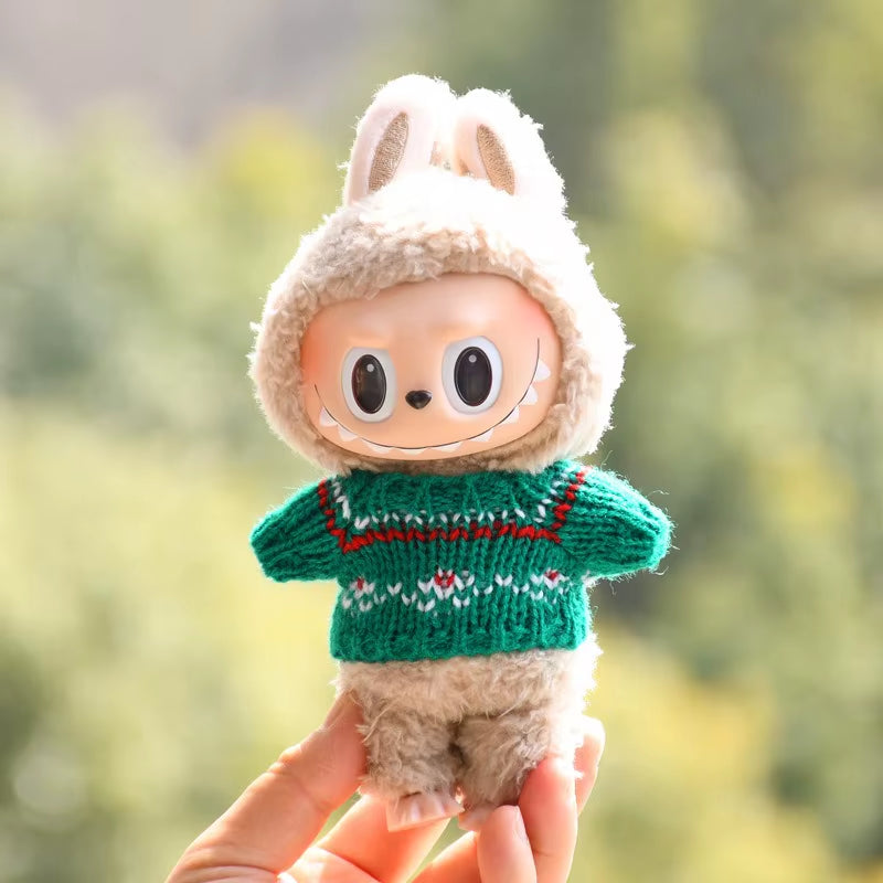 17Cm Hot Labubu Doll Clothes Fashion Clothes Colorful Sweater Cardigan for 17Cm Doll Clothes Dolls Accessories Collect Gift