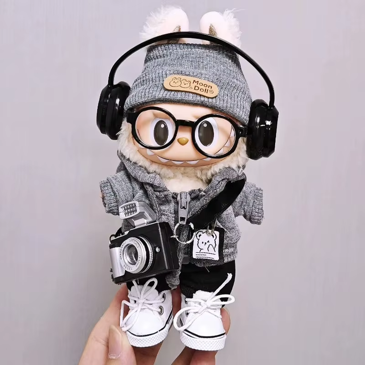 Hoodie Camera Headphones for Labubu