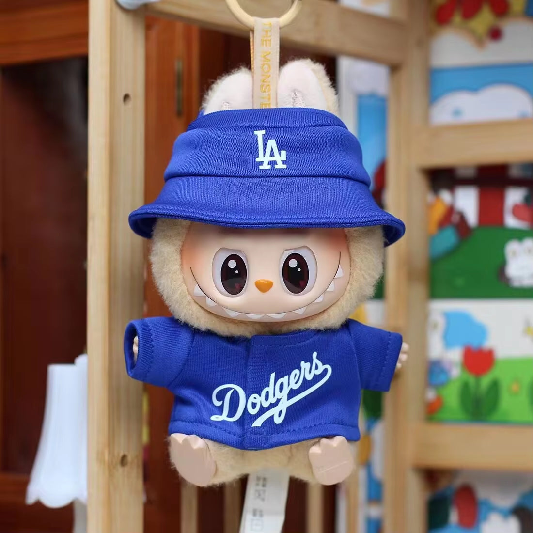17Cm Doll Clothes Suitable for Labubu, Trendy Brand Same Blue and White Digital Shirt Hat Set Gift for Kids or Adults (NO Doll)