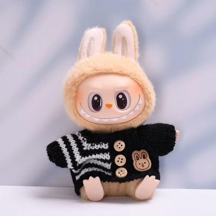 17Cm Hot Labubu Doll Clothes Fashion Clothes Colorful Sweater Cardigan for 17Cm Doll Clothes Dolls Accessories Collect Gift