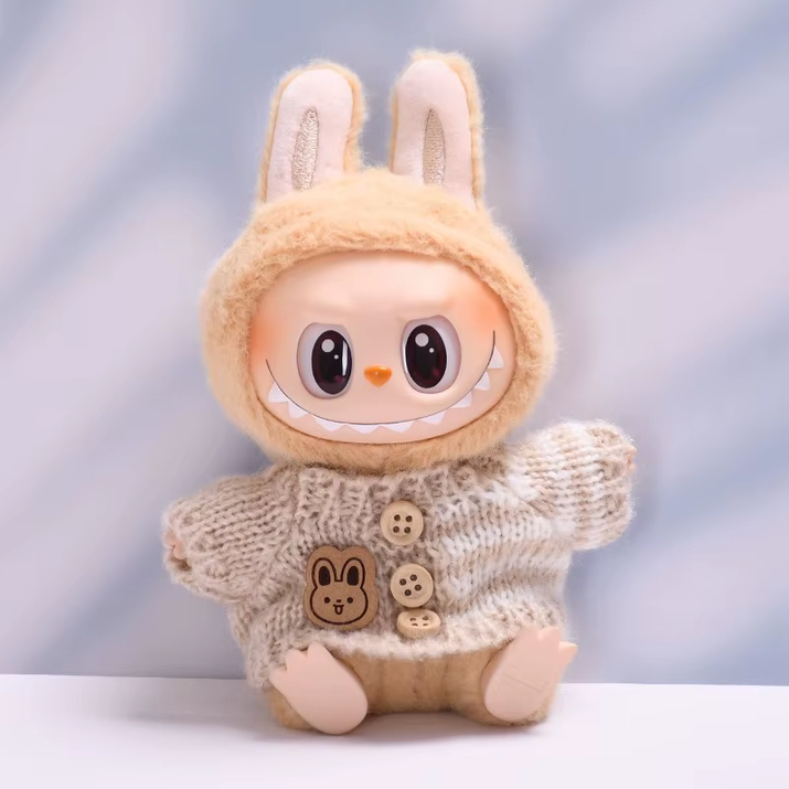 17Cm Hot Labubu Doll Clothes Fashion Clothes Colorful Sweater Cardigan for 17Cm Doll Clothes Dolls Accessories Collect Gift