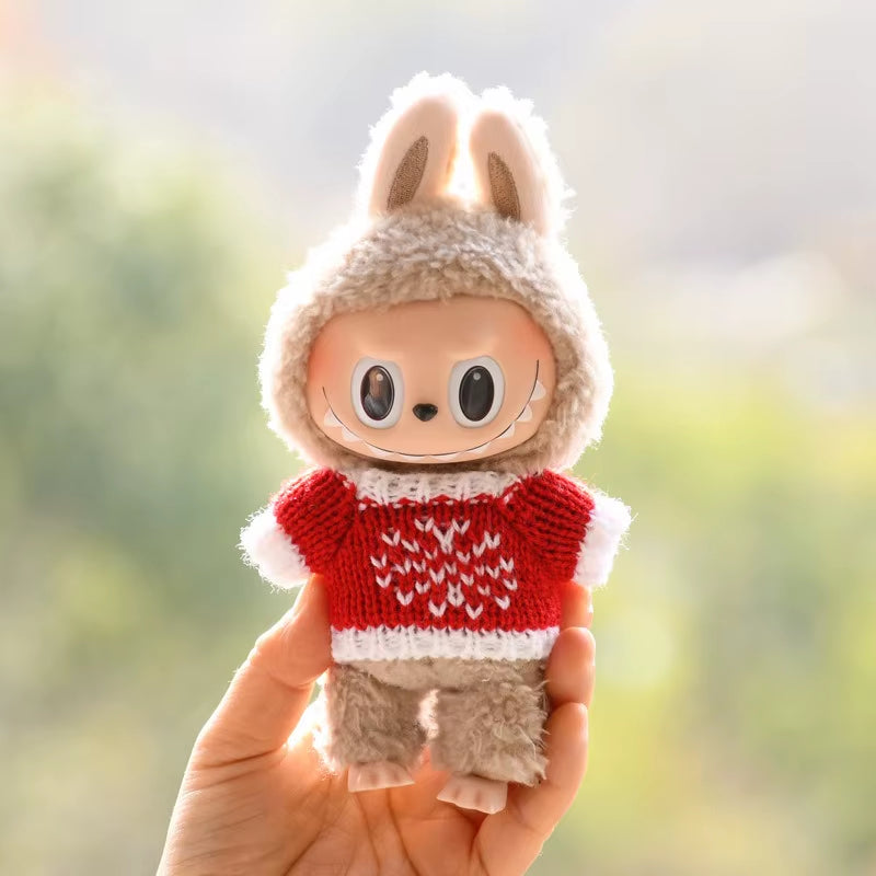 17Cm Hot Labubu Doll Clothes Fashion Clothes Colorful Sweater Cardigan for 17Cm Doll Clothes Dolls Accessories Collect Gift