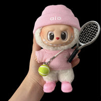 For LABUBU Clothing Rabbit Doll, Alo Accessories with Knitted Clothing, Tennis Sport Set, Sweater for Toy Collectors