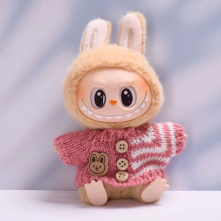 17Cm Hot Labubu Doll Clothes Fashion Clothes Colorful Sweater Cardigan for 17Cm Doll Clothes Dolls Accessories Collect Gift
