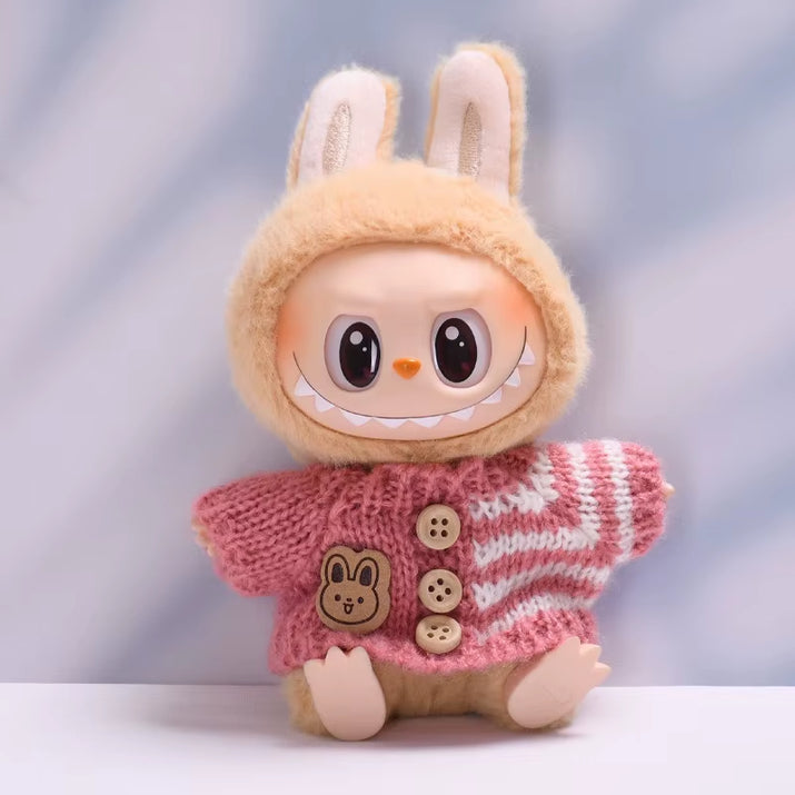 17Cm Hot Labubu Doll Clothes Fashion Clothes Colorful Sweater Cardigan for 17Cm Doll Clothes Dolls Accessories Collect Gift