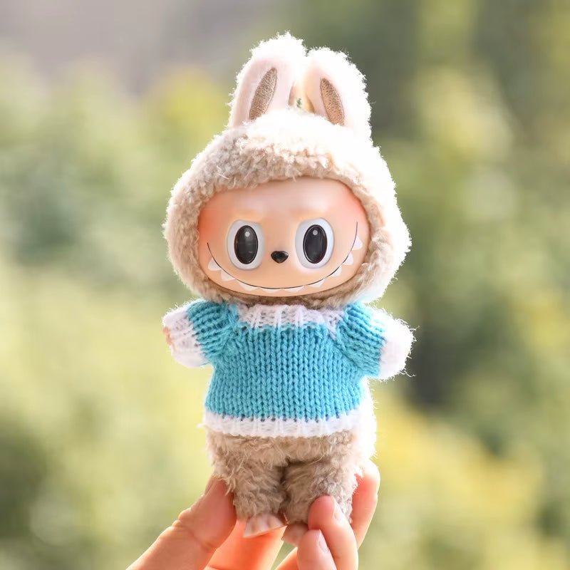 17Cm Hot Labubu Doll Clothes Fashion Clothes Colorful Sweater Cardigan for 17Cm Doll Clothes Dolls Accessories Collect Gift