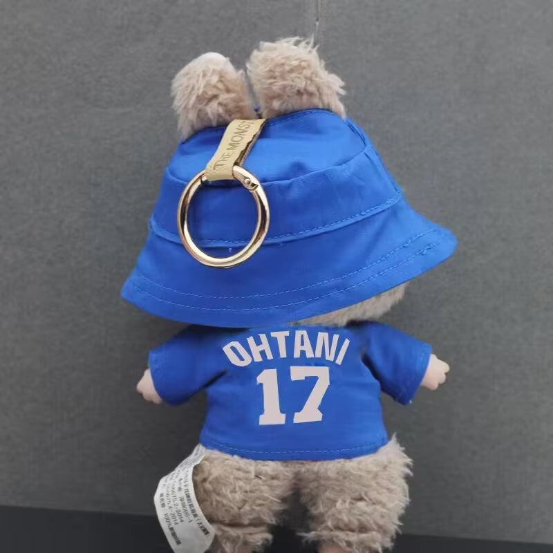 17Cm Doll Clothes Suitable for Labubu, Trendy Brand Same Blue and White Digital Shirt Hat Set Gift for Kids or Adults (NO Doll)