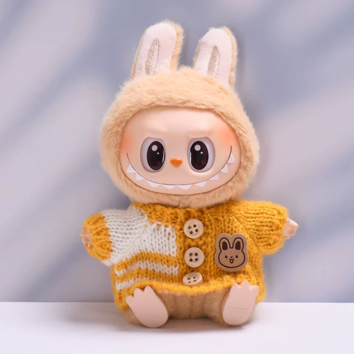 17Cm Hot Labubu Doll Clothes Fashion Clothes Colorful Sweater Cardigan for 17Cm Doll Clothes Dolls Accessories Collect Gift