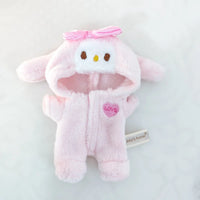 Cute Doll Accessories Clothes Onesie for 17Cm Labubu V1V2 Mini Dolls Clothing Kids Gift Bags for Dolls Hairy Rabbit Bodysuit Set