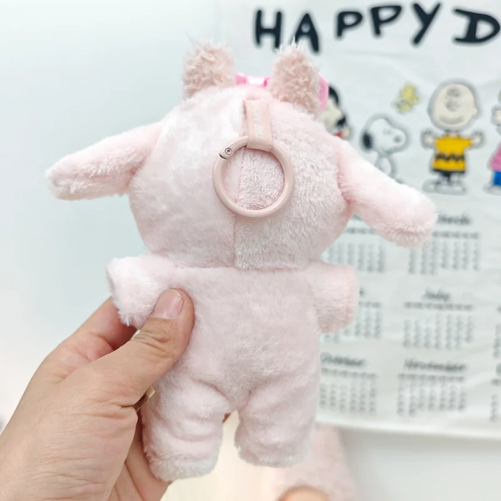 Cute Doll Accessories Clothes Onesie for 17Cm Labubu V1V2 Mini Dolls Clothing Kids Gift Bags for Dolls Hairy Rabbit Bodysuit Set