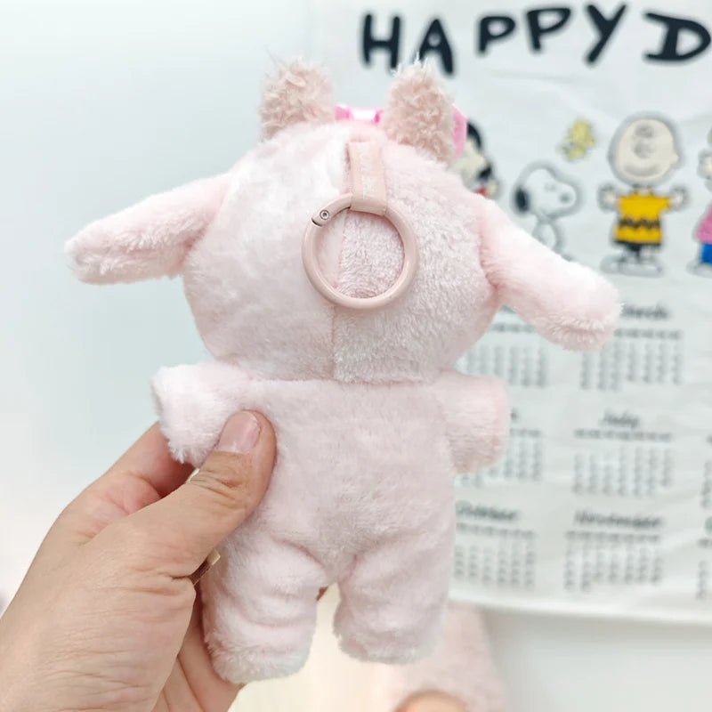 Cute Doll Accessories Clothes Onesie for 17Cm Labubu V1V2 Mini Dolls Clothing Kids Gift Bags for Dolls Hairy Rabbit Bodysuit Set