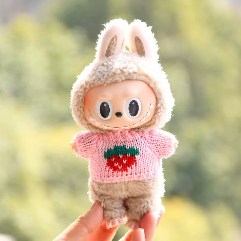 17Cm Hot Labubu Doll Clothes Fashion Clothes Colorful Sweater Cardigan for 17Cm Doll Clothes Dolls Accessories Collect Gift