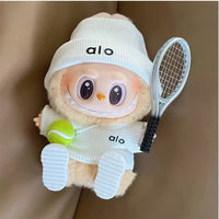 For LABUBU Clothing Rabbit Doll, Alo Accessories with Knitted Clothing, Tennis Sport Set, Sweater for Toy Collectors