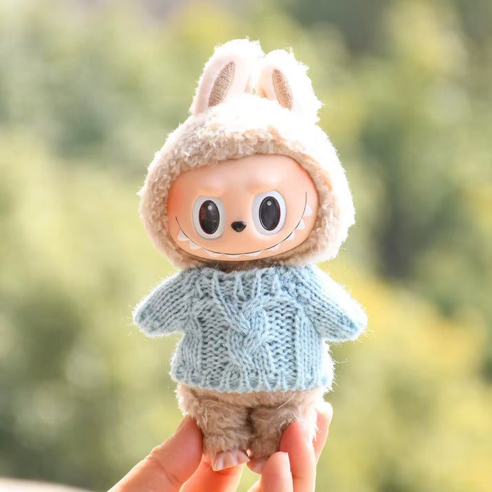 17Cm Hot Labubu Doll Clothes Fashion Clothes Colorful Sweater Cardigan for 17Cm Doll Clothes Dolls Accessories Collect Gift