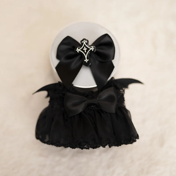 17Cm Hot Labubu Doll Clothes Fashion Clothes Cute Black Devil Wedding Dress for 17Cm Doll Clothes Dolls Accessories Collect Gift