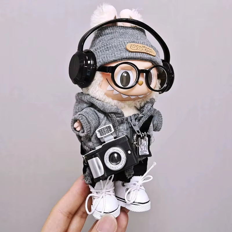 Hoodie Camera Headphones for Labubu