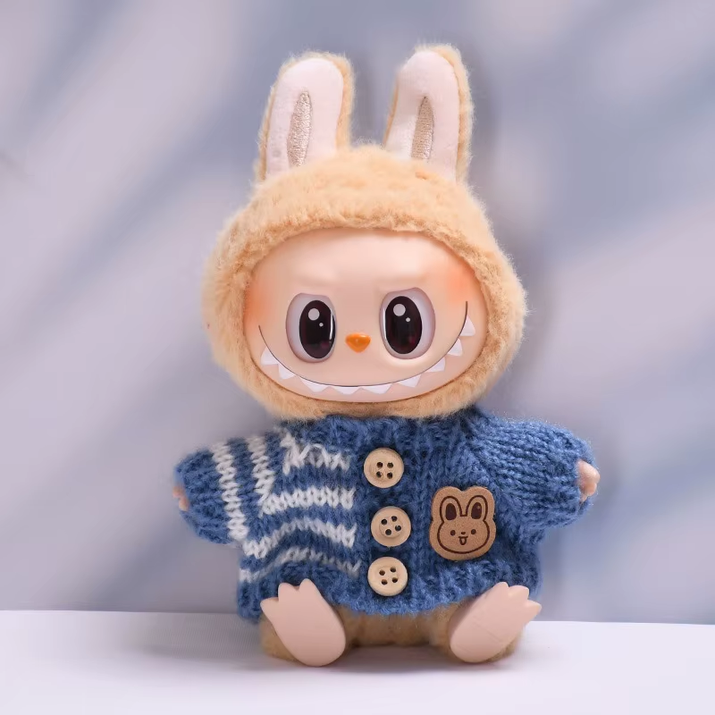 17Cm Hot Labubu Doll Clothes Fashion Clothes Colorful Sweater Cardigan for 17Cm Doll Clothes Dolls Accessories Collect Gift