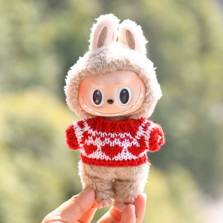 17Cm Hot Labubu Doll Clothes Fashion Clothes Colorful Sweater Cardigan for 17Cm Doll Clothes Dolls Accessories Collect Gift