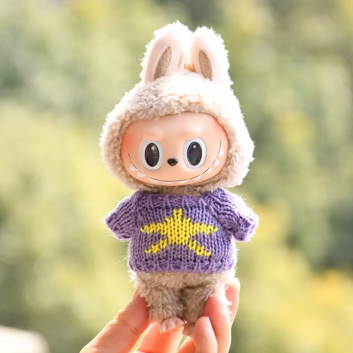 17Cm Hot Labubu Doll Clothes Fashion Clothes Colorful Sweater Cardigan for 17Cm Doll Clothes Dolls Accessories Collect Gift