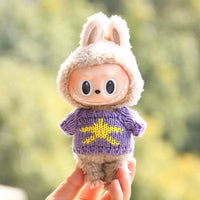 17Cm Hot Labubu Doll Clothes Fashion Clothes Colorful Sweater Cardigan for 17Cm Doll Clothes Dolls Accessories Collect Gift