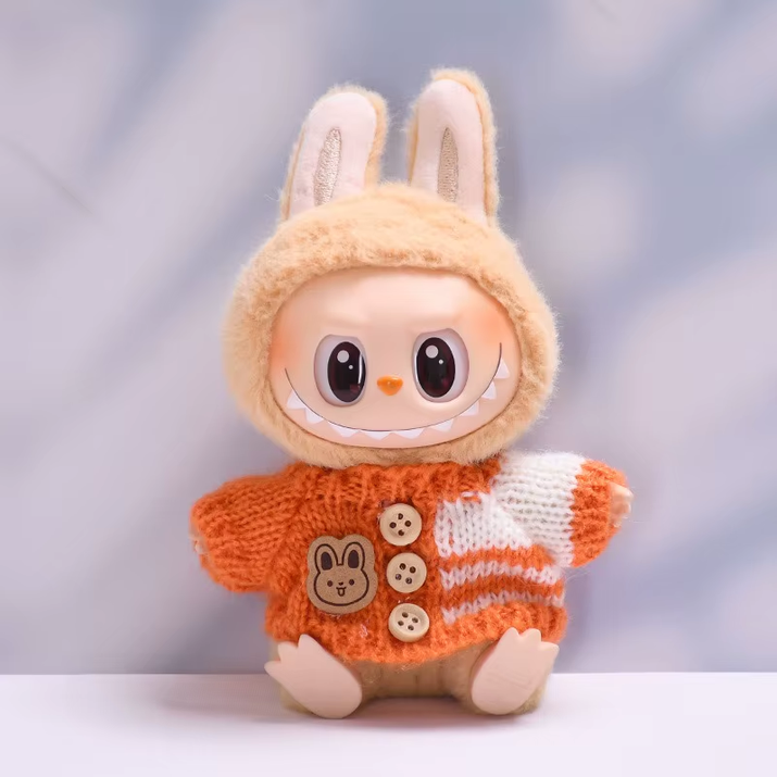 17Cm Hot Labubu Doll Clothes Fashion Clothes Colorful Sweater Cardigan for 17Cm Doll Clothes Dolls Accessories Collect Gift