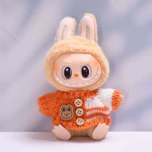 17Cm Hot Labubu Doll Clothes Fashion Clothes Colorful Sweater Cardigan for 17Cm Doll Clothes Dolls Accessories Collect Gift